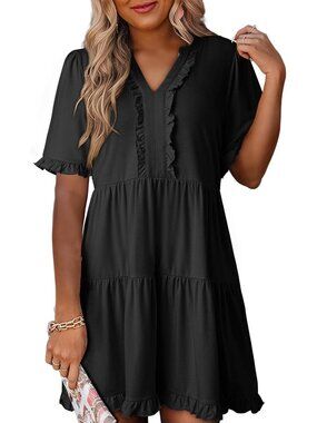 A-Line Babydoll Casual Summer Dress for Women with Pockets - Perfect for